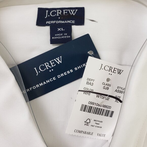 NWT J. Crew Factory Performance Slim Fit Button Down Dress Shirt Size XL - Picture 4 of 6
